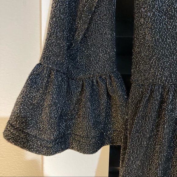 Shimmery black and silver long sleeve midi dress - Picture 11 of 15